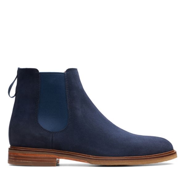 Clarks Mens Clarkdale Gobi Chelsea Boots Navy | CA-7539612